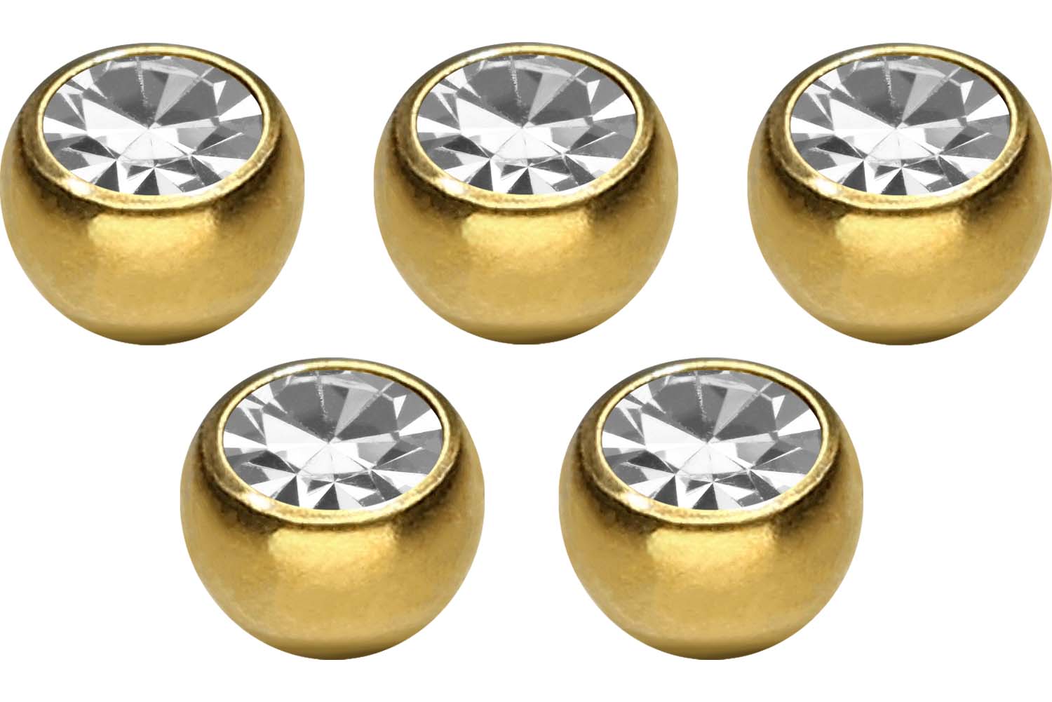 SET Titan Schraubkugel KRISTALL von Piercingline
